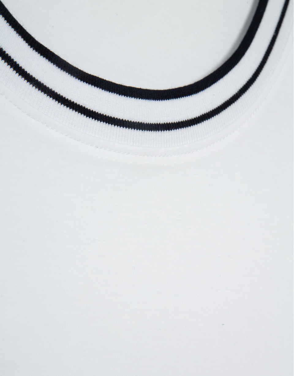 White mercerised short-sleeved T-shirt - Man | Roberto Verino