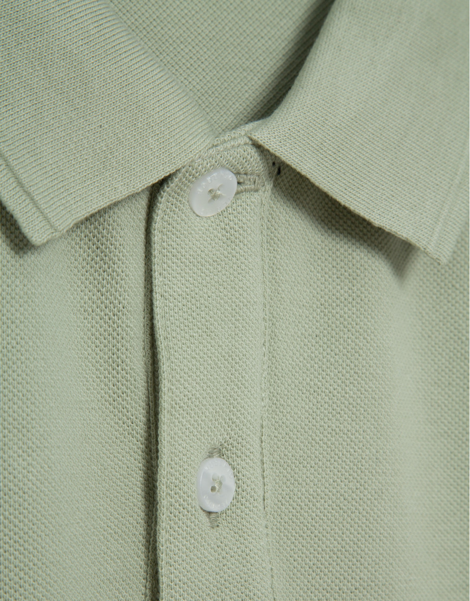 Khaki short-sleeved piqué polo shirt - Man | Roberto Verino