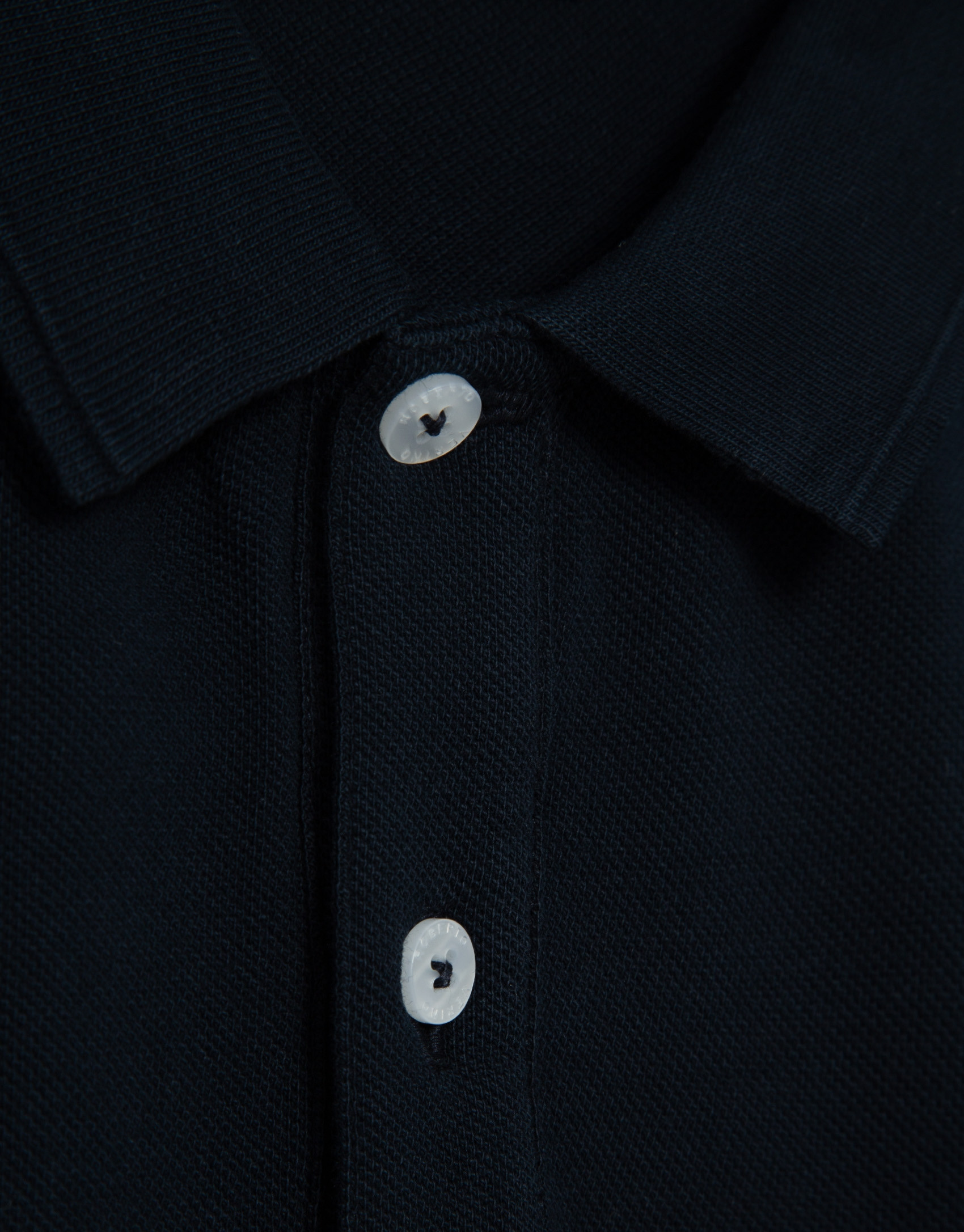 Navy blue short-sleeved piqué polo shirt - Man | Roberto Verino