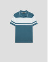 Polo tricotado rayas azul verdoso/blanco | Roberto Verino
