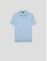 Polo tricotado high twist celeste - Hombre | Roberto Verino