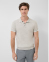 Grey melange knitted polo shirt - Man - SS2026 | Roberto Verino
