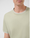 Light khaki mercerised short-sleeved T-shirt | Roberto Verino
