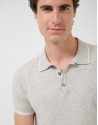 Grey melange knitted polo shirt - Man - SS2026 | Roberto Verino