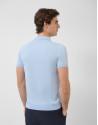 Light blue high twist knitted polo shirt - Man | Roberto Verino