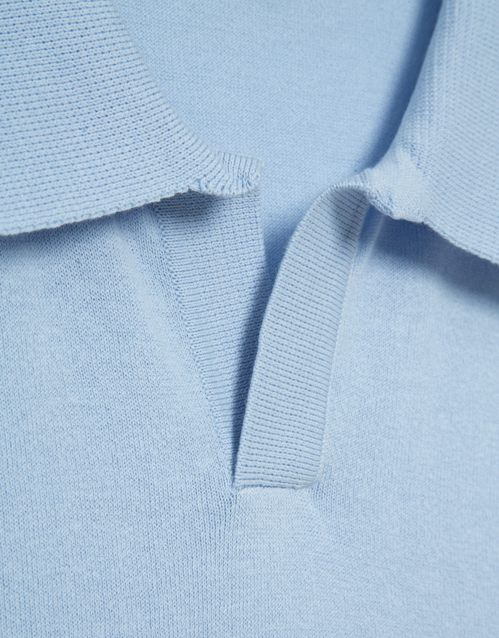 Light blue high twist knitted polo shirt - Man | Roberto Verino