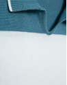 Teal/white striped knitted polo shirt - Man | Roberto Verino