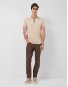 Polo jacquard mercerizado tricolor camel/blanco | Roberto Verino