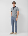 Three-colour blue/white mercerised jacquard ... | Roberto Verino