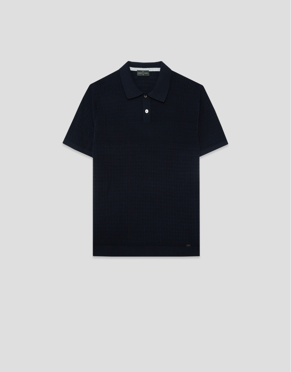 Polo tricotado estructura marino - Hombre | Roberto Verino