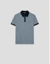 Polo jacquard mercerizado tricolor azules/blanco | Roberto Verino