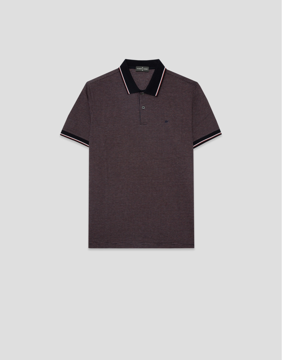 Polo jacquard mercerizado tricolor ... | Roberto Verino
