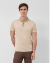 Three-colour camel/white mercerised jacquard ... | Roberto Verino