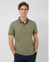 Three-colour khaki/white mercerised jacquard ... | Roberto Verino