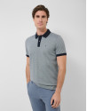 Polo jacquard mercerizado tricolor azules/blanco | Roberto Verino