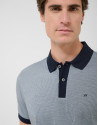 Three-colour blue/white mercerised jacquard ... | Roberto Verino