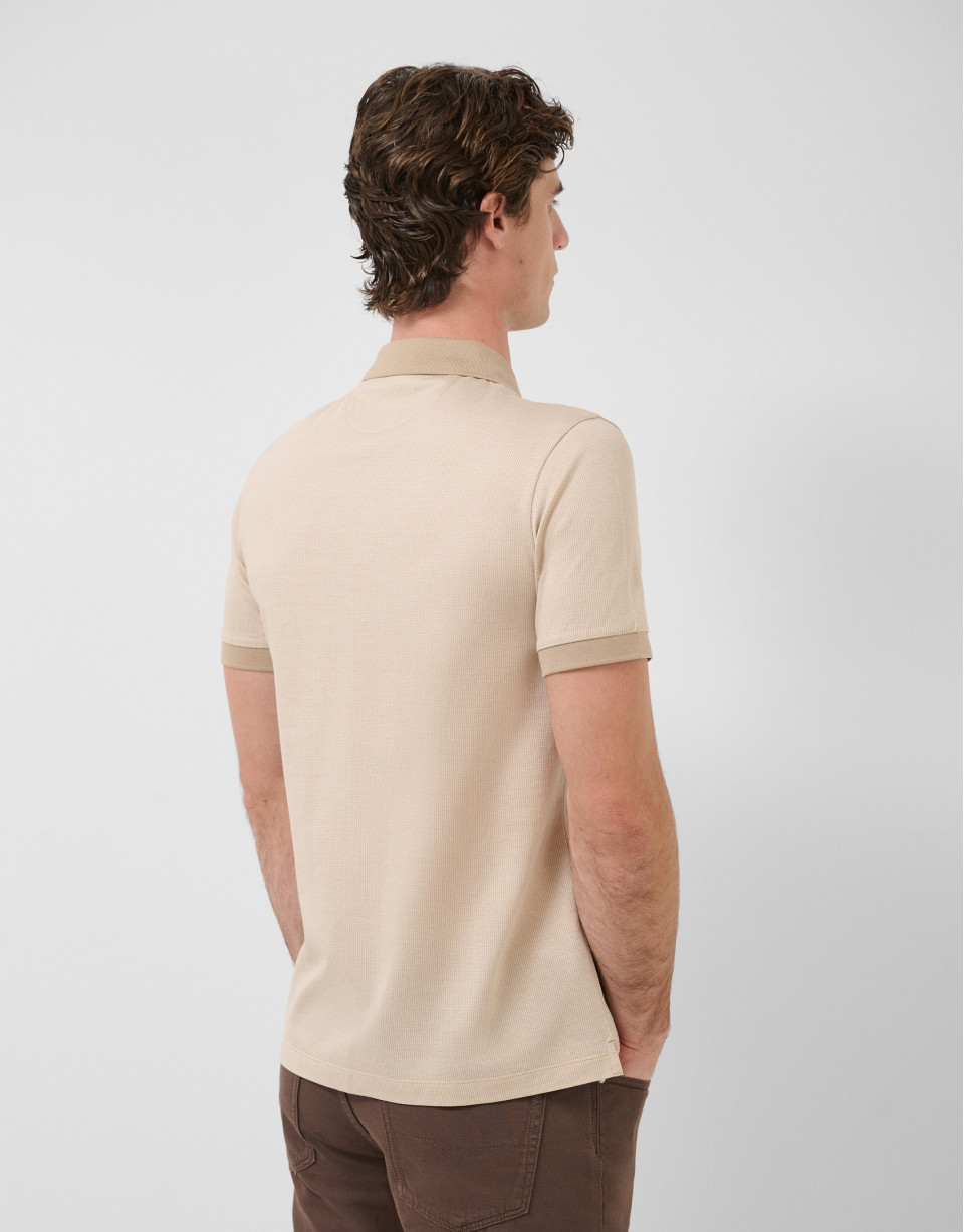 Three-colour camel/white mercerised jacquard ... | Roberto Verino