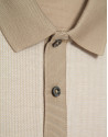 Three-colour camel/white mercerised jacquard ... | Roberto Verino