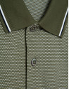 Polo jacquard mercerizado tricolor caqui/blanco | Roberto Verino