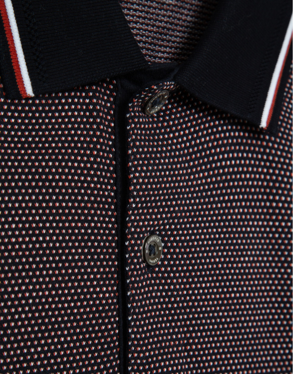 Polo jacquard mercerizado tricolor ... | Roberto Verino