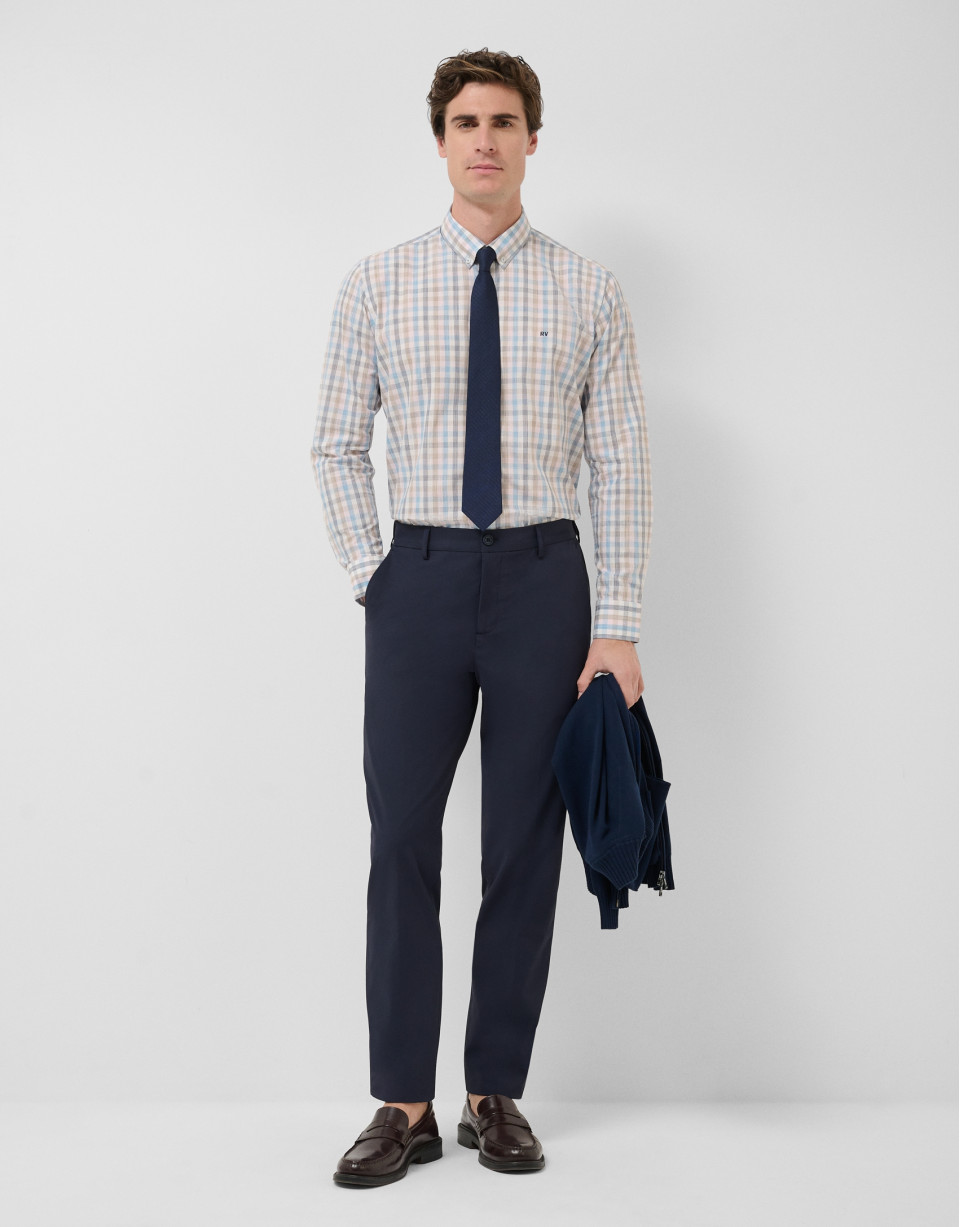 Regular fit multicoloured checked shirt - Man | Roberto Verino