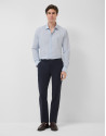 Slim fit sports shirt with sky blue and white... | Roberto Verino