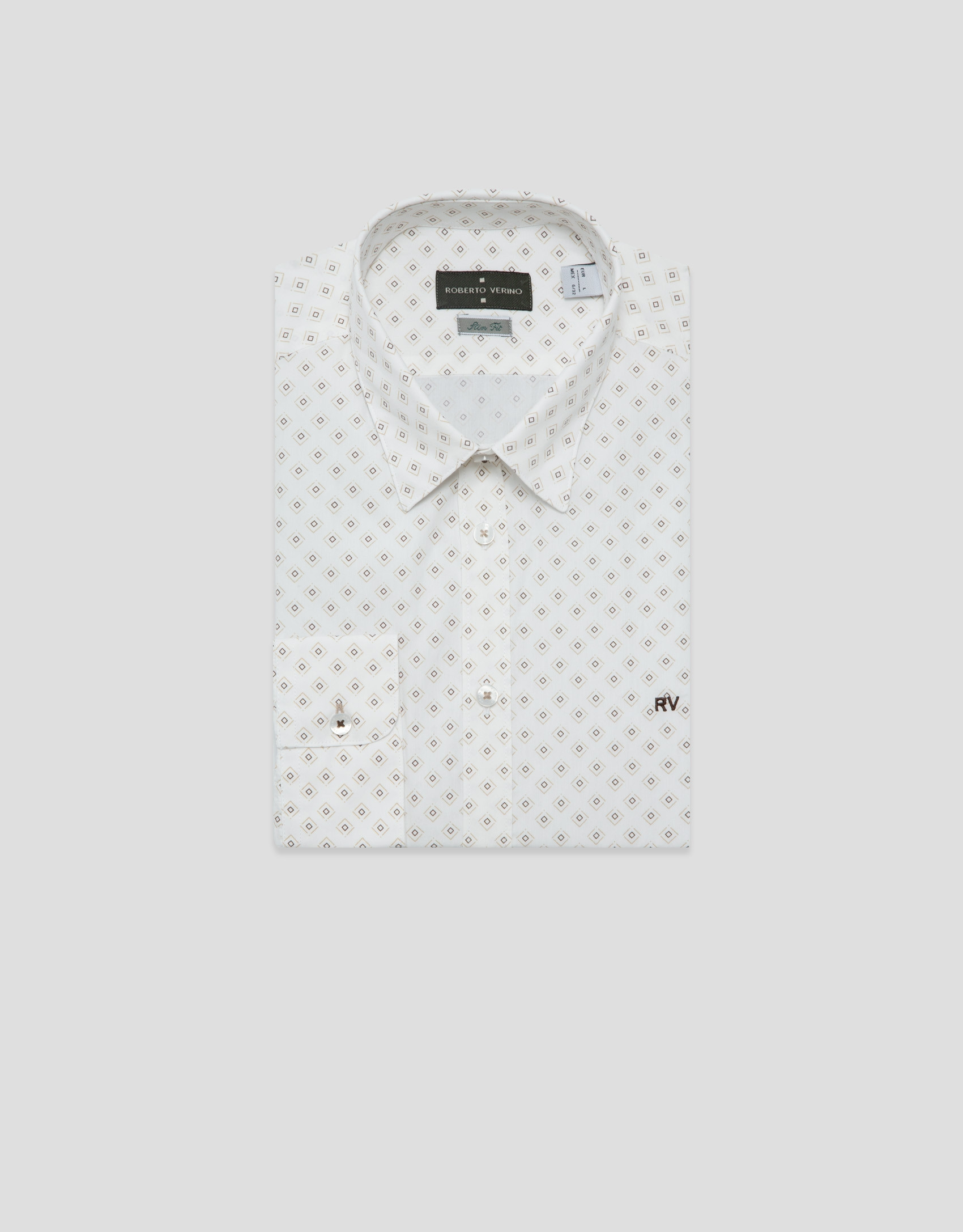 Camisa sport slim blanca estampado ... | Roberto Verino