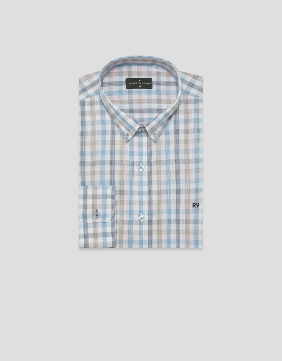 Regular fit multicoloured checked shirt - Man | Roberto Verino