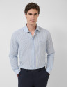 Camisa sport slim fit rayas celeste y blanco | Roberto Verino