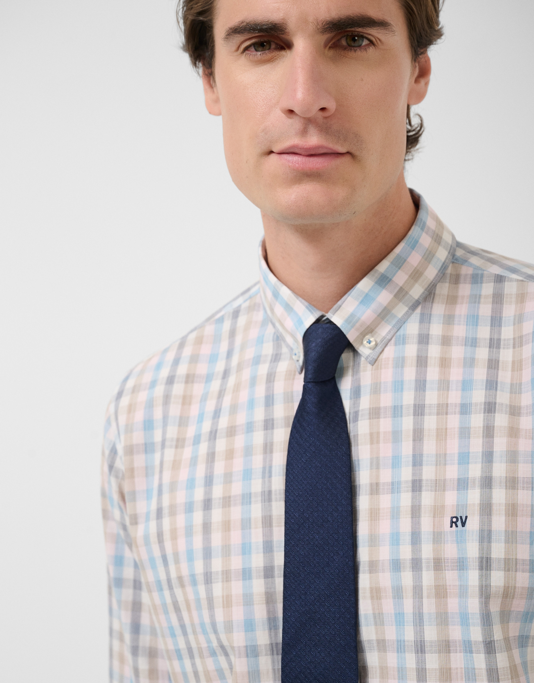 Regular fit multicoloured checked shirt - Man | Roberto Verino