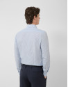 Slim fit sports shirt with sky blue and white... | Roberto Verino