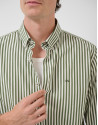 Regular fit white and khaki striped shirt - Man | Roberto Verino