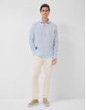 Regular fit light blue linen polo shirt - Man | Roberto Verino