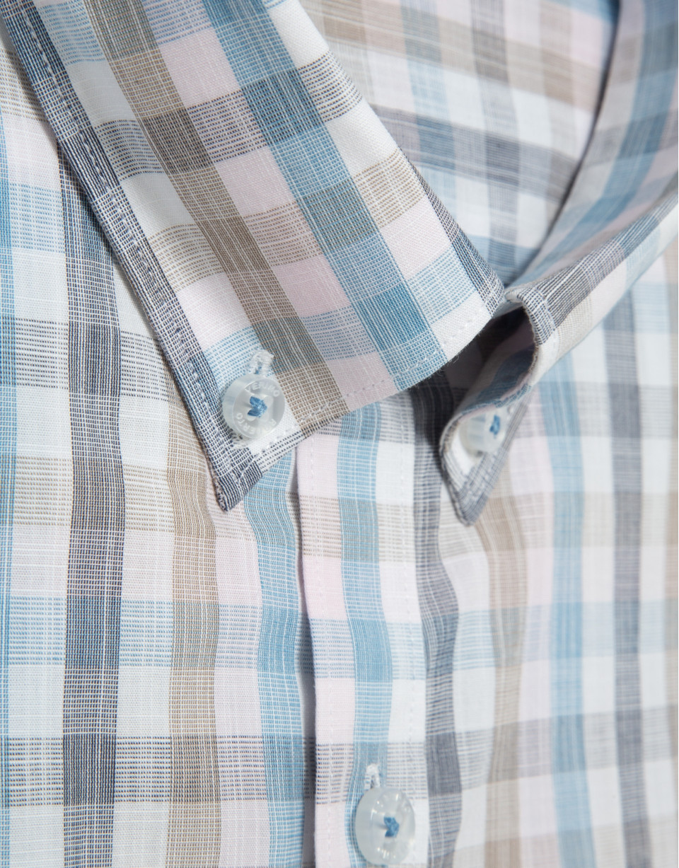 Regular fit multicoloured checked shirt - Man | Roberto Verino
