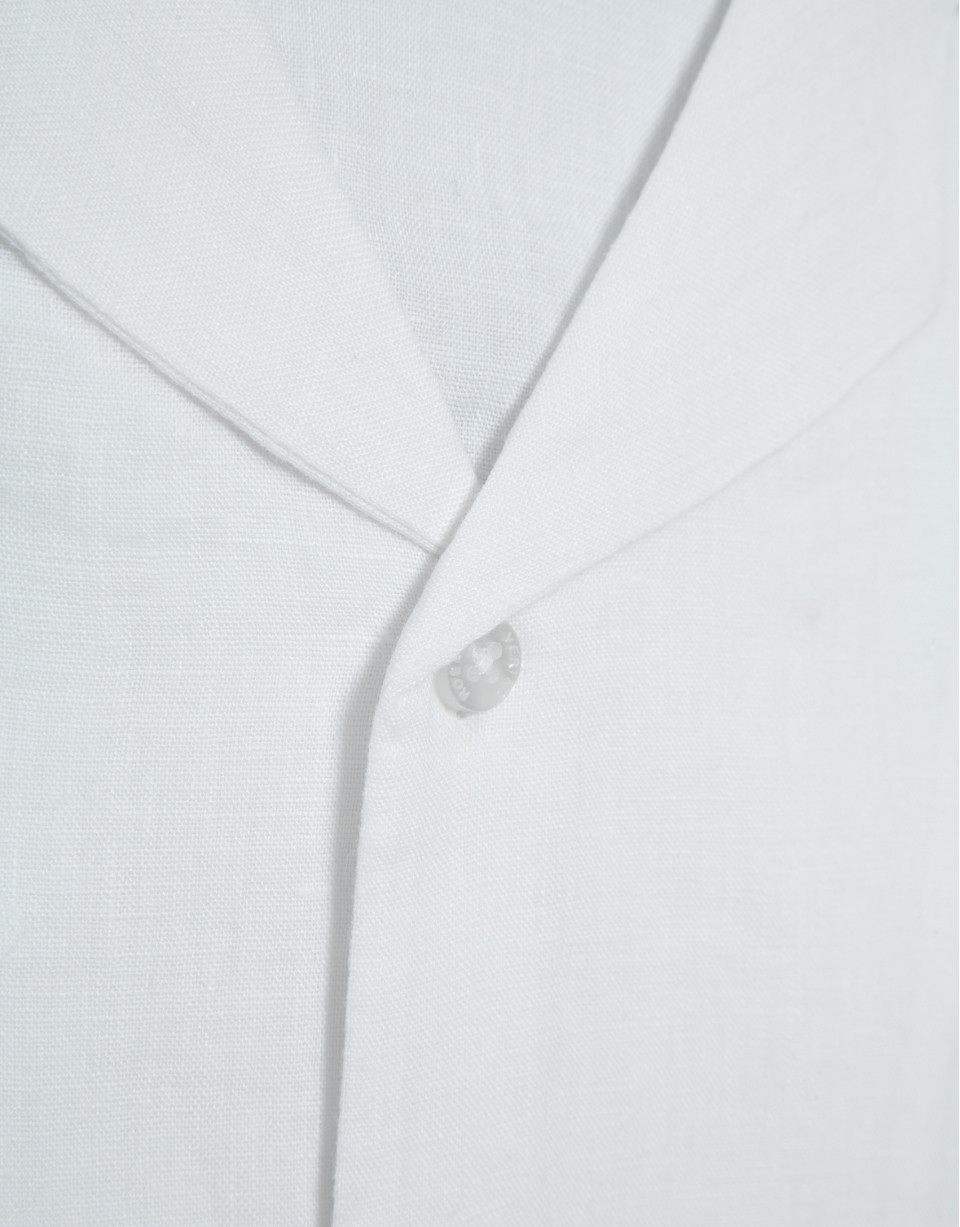 Slim fit white linen guayabera shirt - Man | Roberto Verino