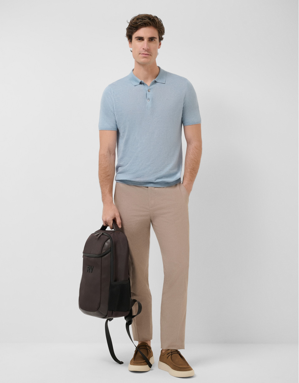 Polo tricotado lino celeste - Hombre - PV2026 | Roberto Verino