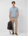 Light blue linen knitted polo shirt - Man | Roberto Verino