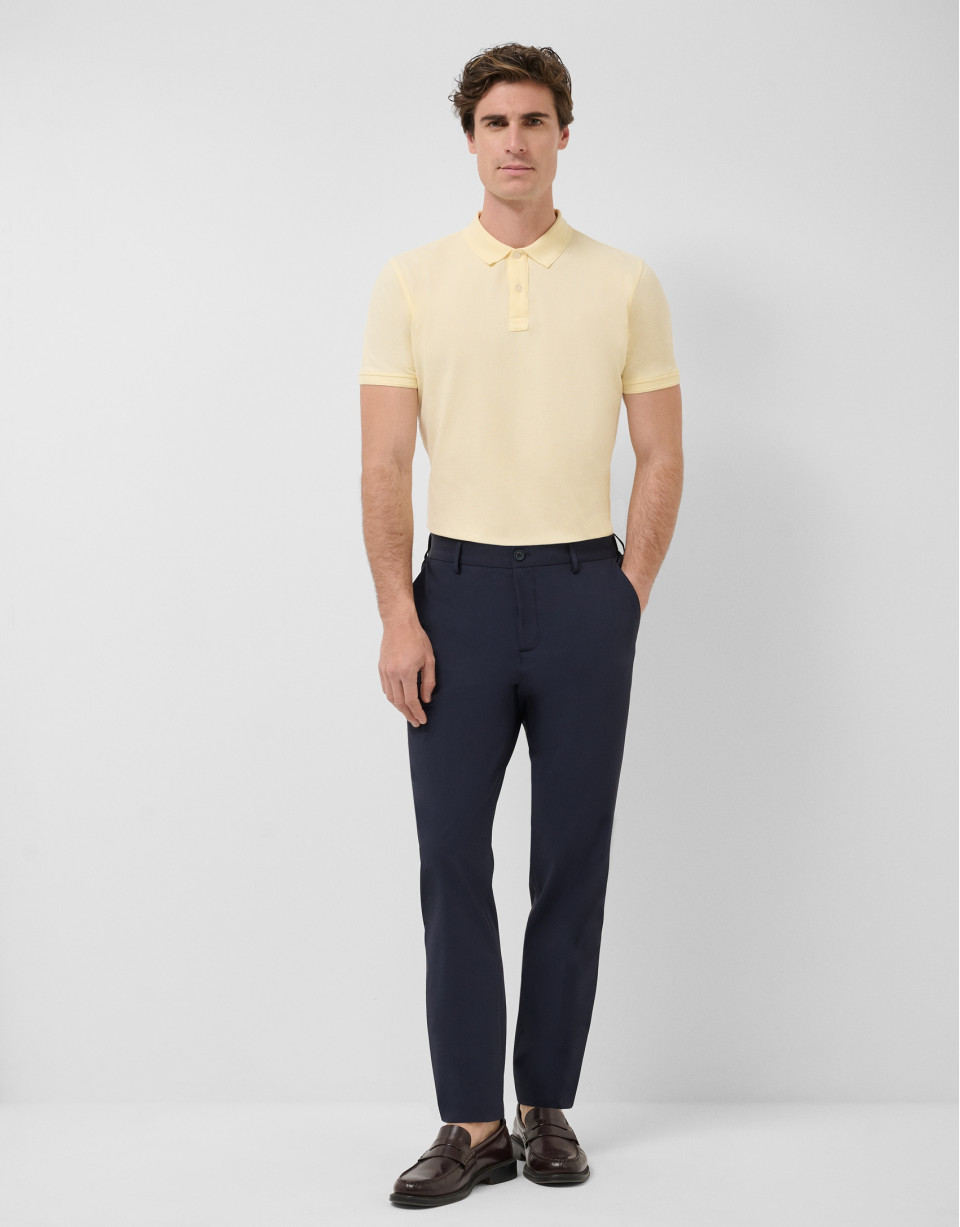 Light yellow short-sleeved piqué polo shirt | Roberto Verino