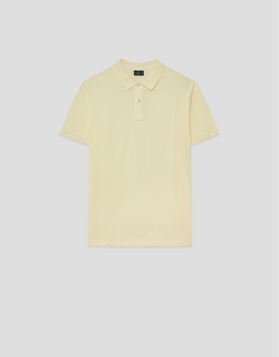 Light yellow short-sleeved piqué polo shirt | Roberto Verino