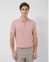 Pink linen knitted polo shirt - Man - SS2026 | Roberto Verino