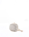 Bolso Clutch Cova dameado de tejidos dorado y plateado