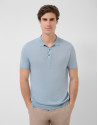 Light blue linen knitted polo shirt - Man | Roberto Verino