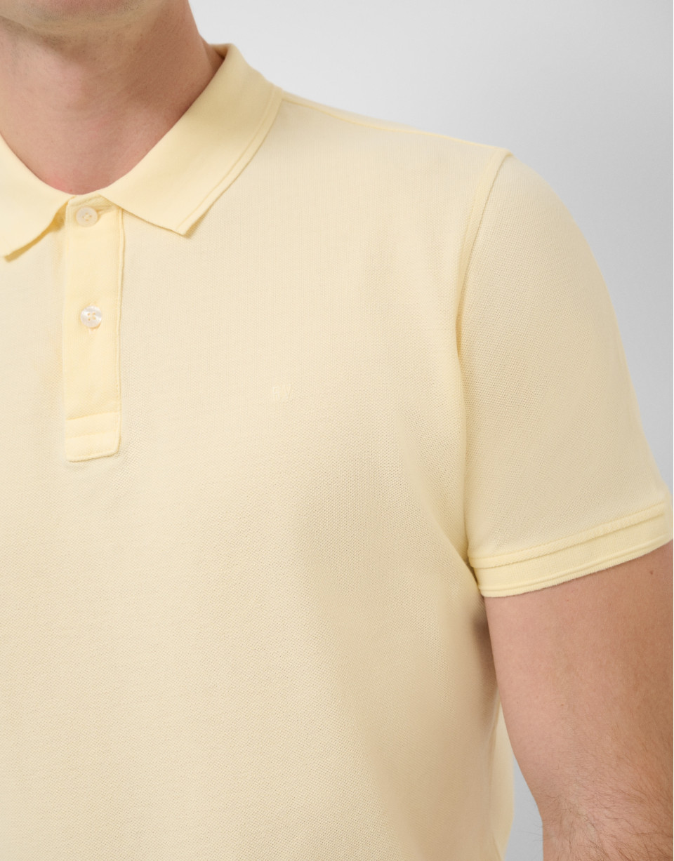 Polo piqué de manga corta amarillo claro | Roberto Verino