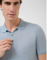 Light blue linen knitted polo shirt - Man | Roberto Verino