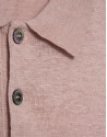 Pink linen knitted polo shirt - Man - SS2026 | Roberto Verino