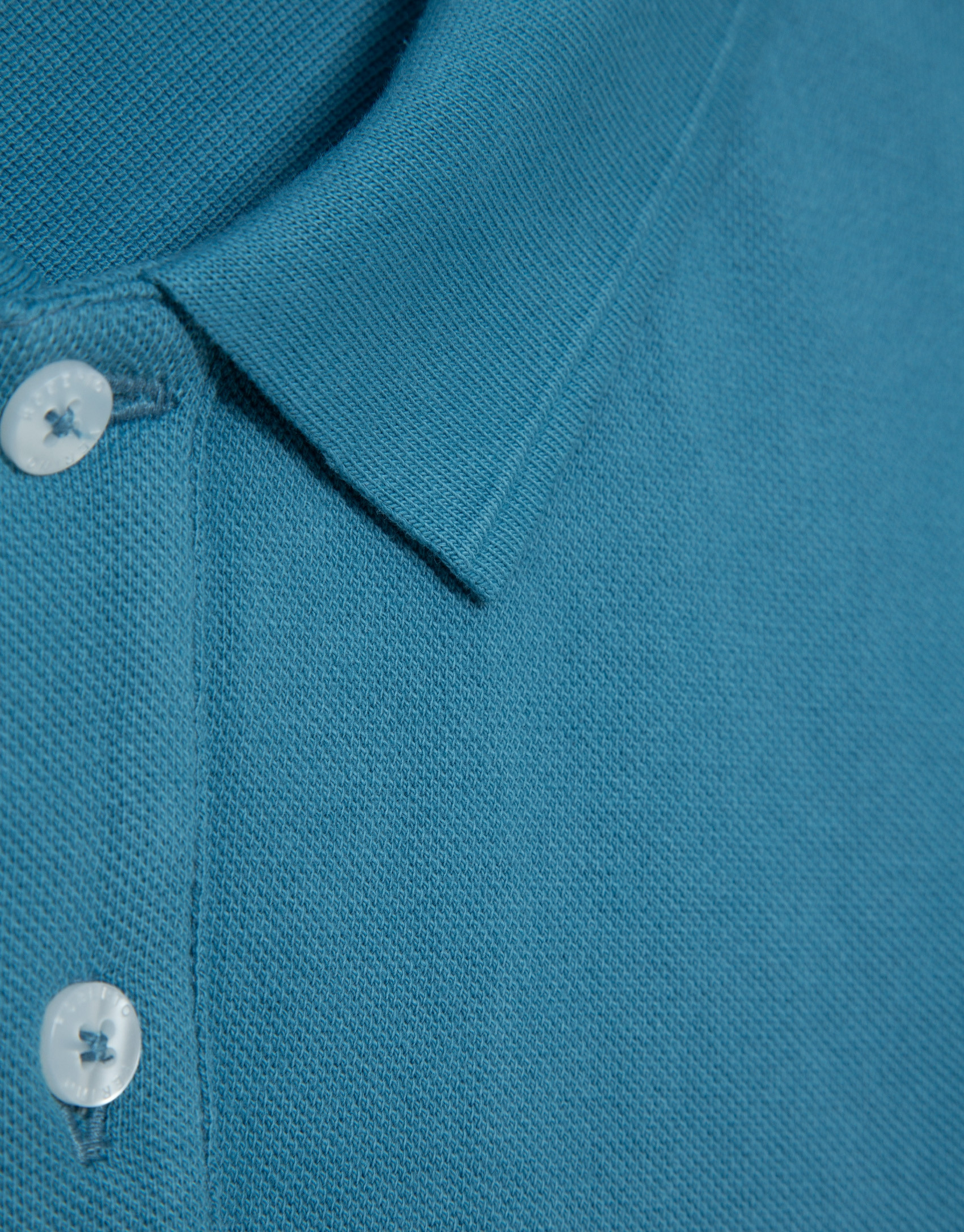 Polo piqué de manga corta azul verdoso - Hombre | Roberto Verino