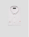 Regular fit orange geometric print casual shirt | Roberto Verino