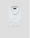Regular fit khaki geometric print casual shirt | Roberto Verino
