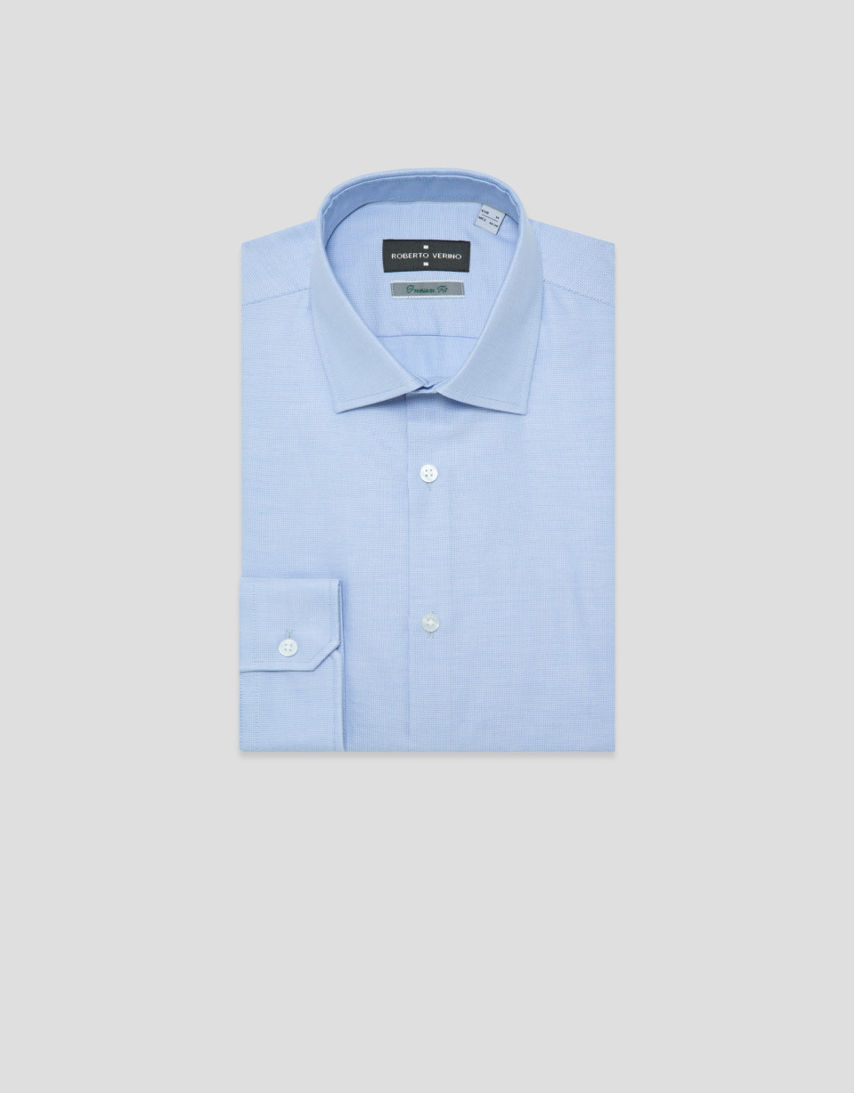 Light blue micro-textured dress shirt - Man | Roberto Verino