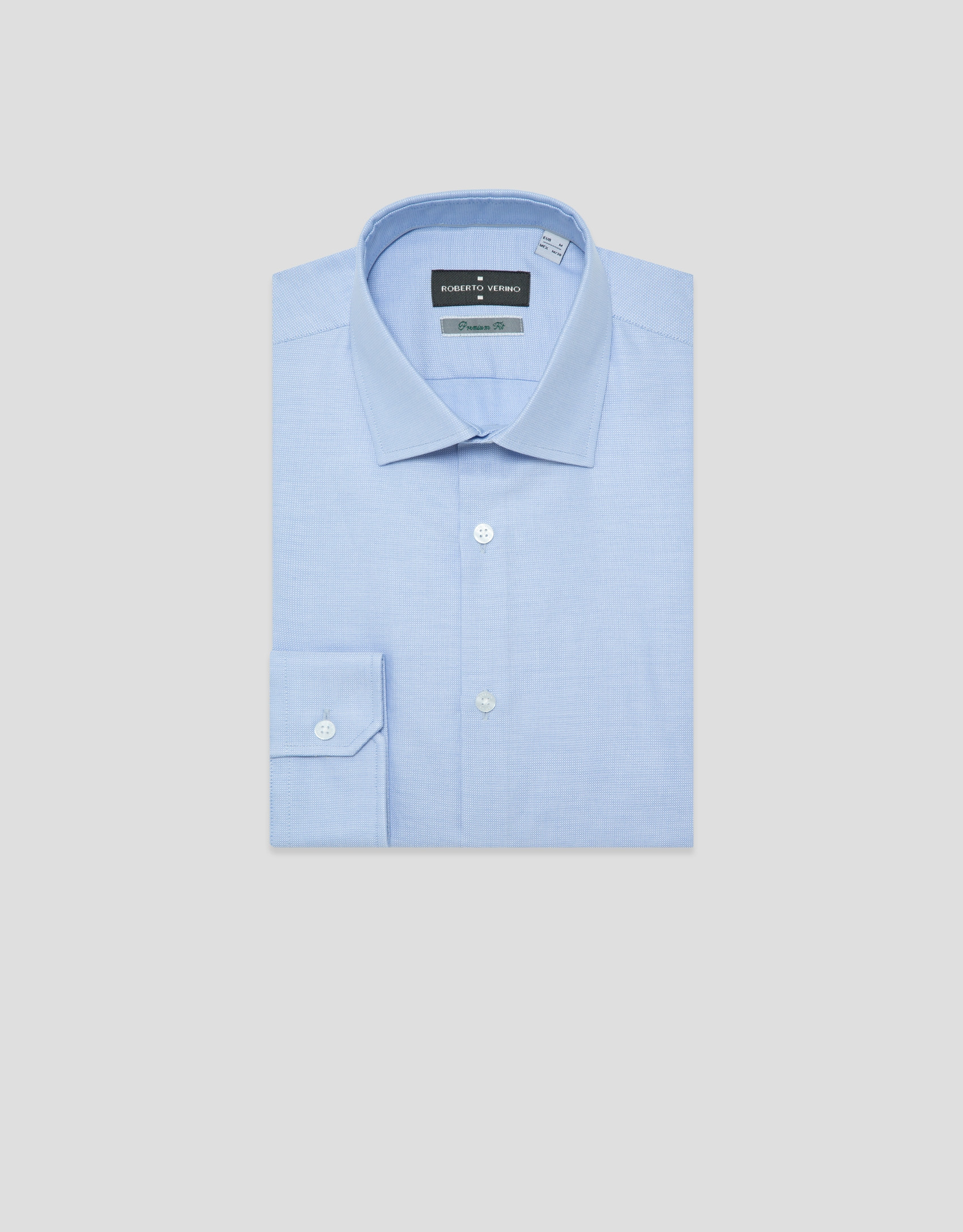 Camisa vestir microestructura celeste - Hombre | Roberto Verino